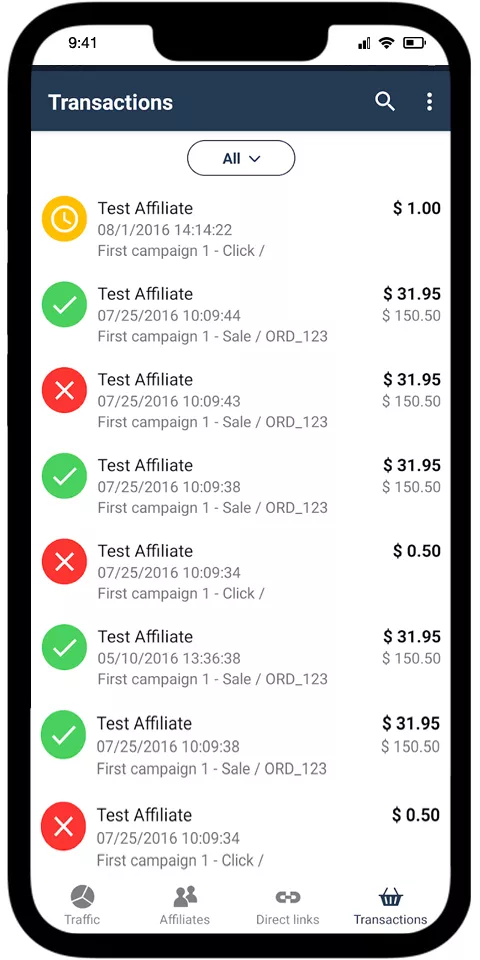 Post Affiliate Pro Mobile View 2