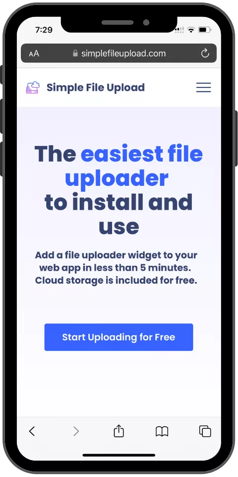 Simple File Upload Mobile Promo
