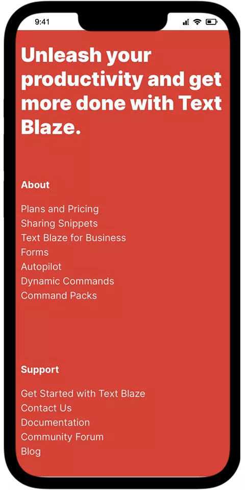 Text Blaze Mobile View 2